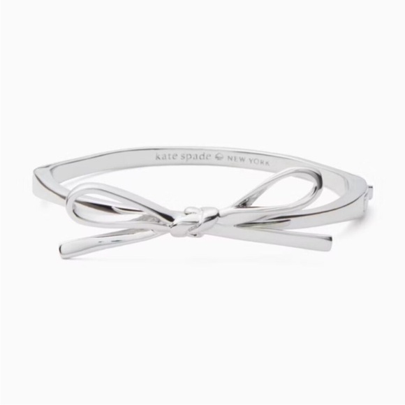 Kate Spade Skinny Mini Bow Bangle Bracelet - Silver - Picture 1 of 5